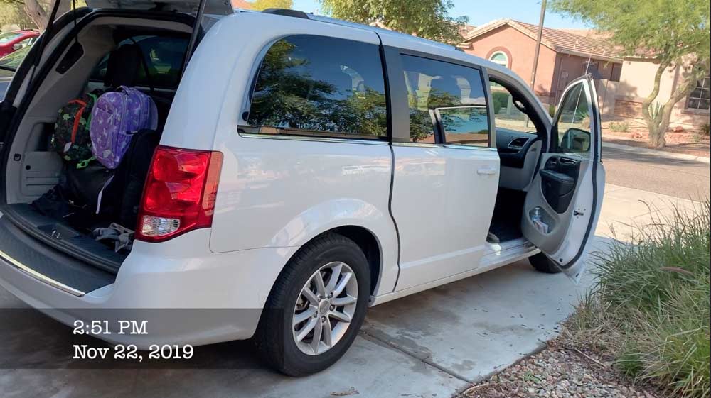 trask family preparing rental van for thanksgiving holiday travels across country tips for first timers