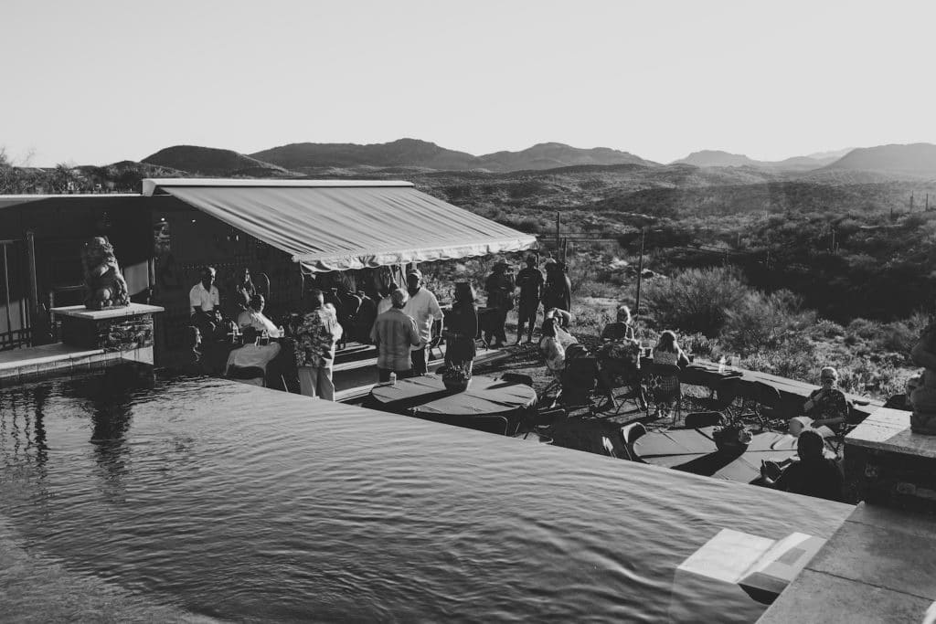 large pool area out back of private residence for entrepreneur photoshoot party gathering for corporate success open bar and awards for performance captured by memphis photographer danielle jacqueline in arizona